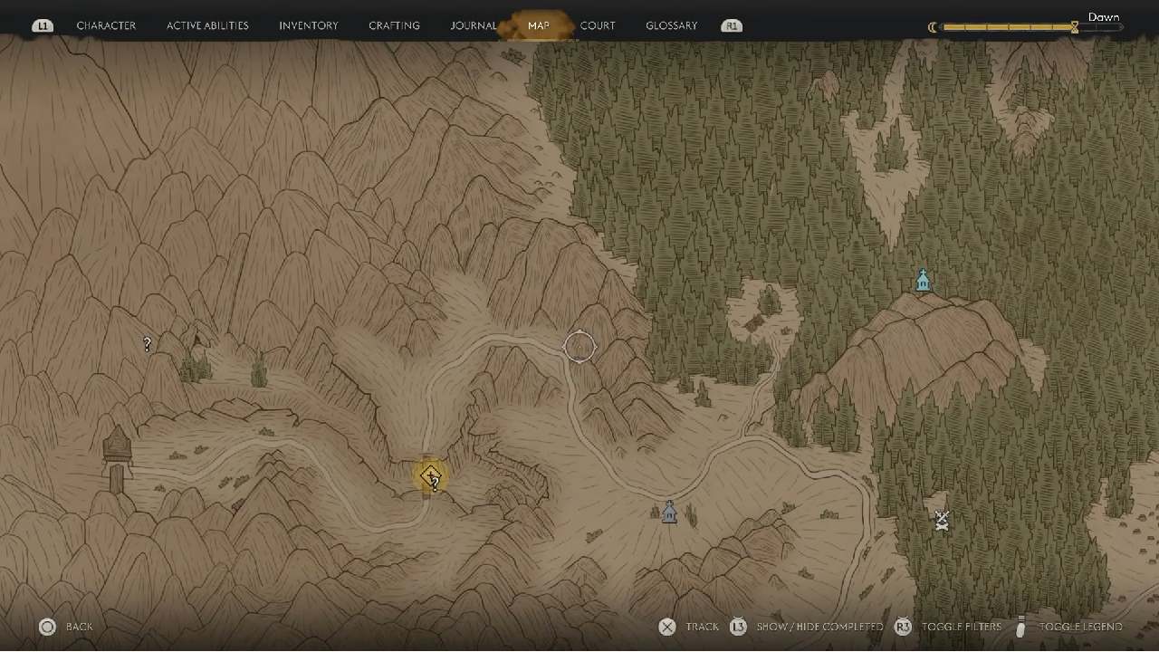 The location of Knyaz's Lost Convoy Cache in The Blood of the Dawnwalker