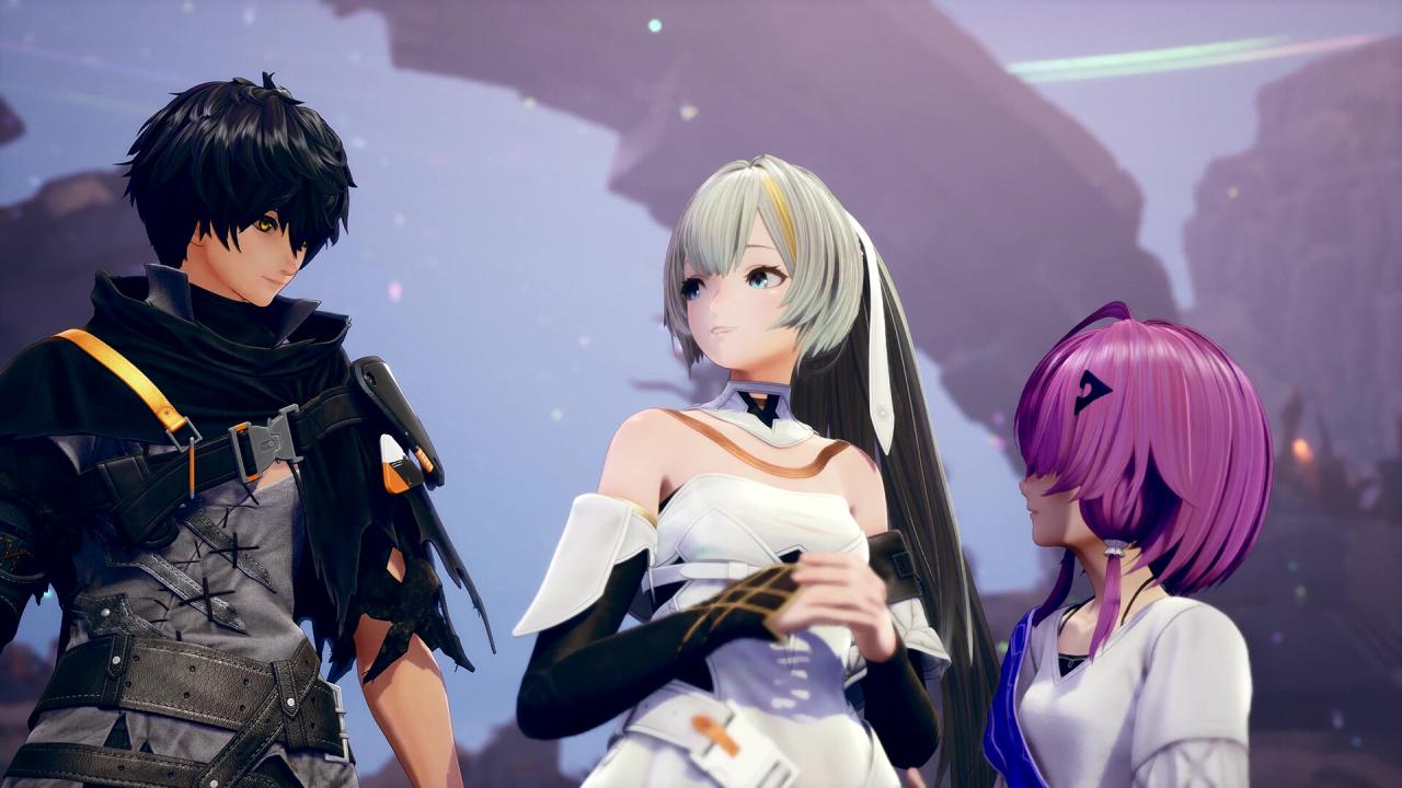 Rev NOiR characters looking upward outdoors