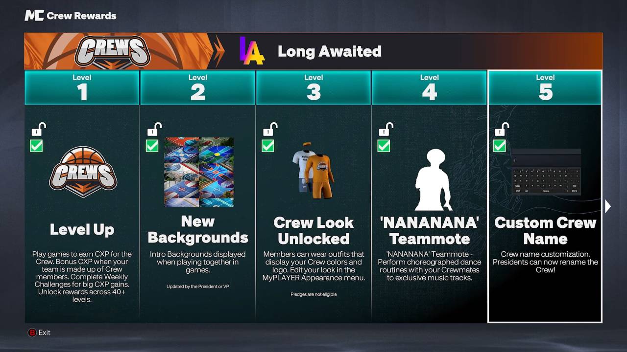 NBA 2K27 Crew rewards