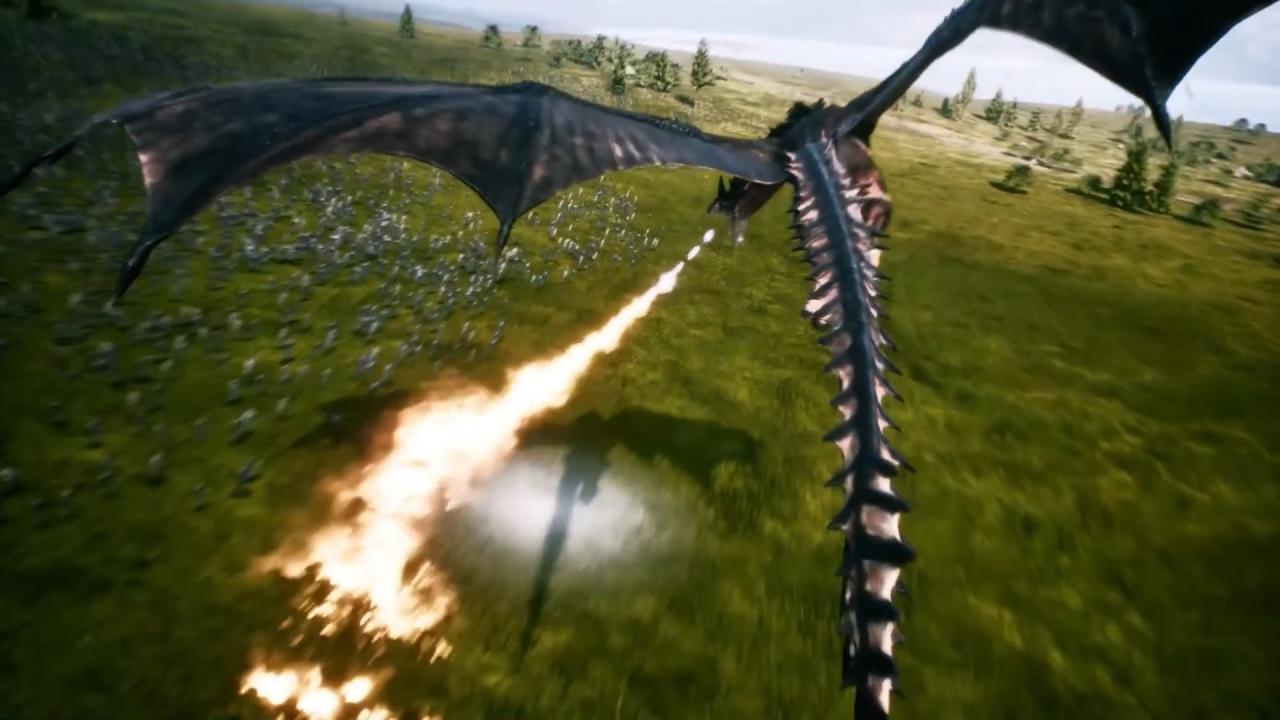 Dragontwin Riding a Dragon on a Battlefield