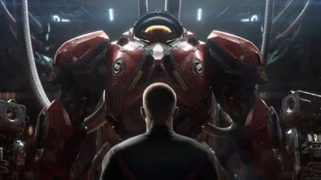 StarCraft Protagonist standing infront of suit