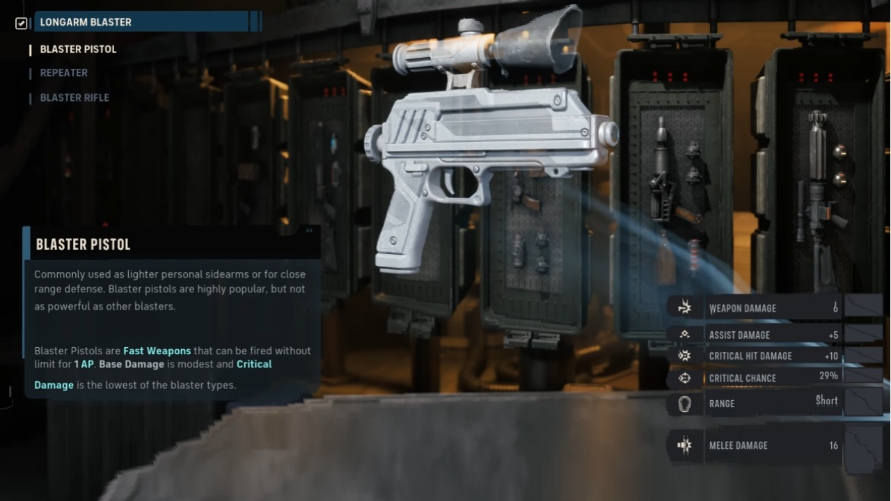 star wars zero company weapons blaster pistol