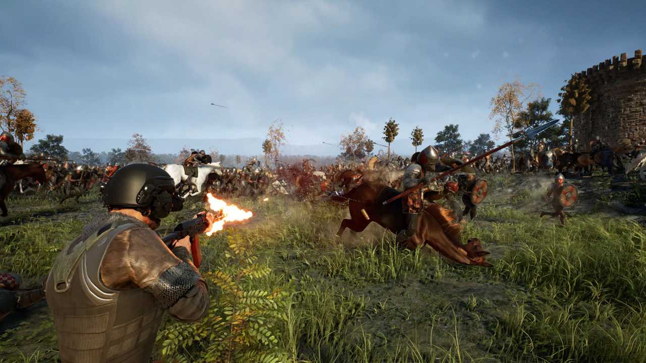 Kingmakers Protagonist shooting at enemies 