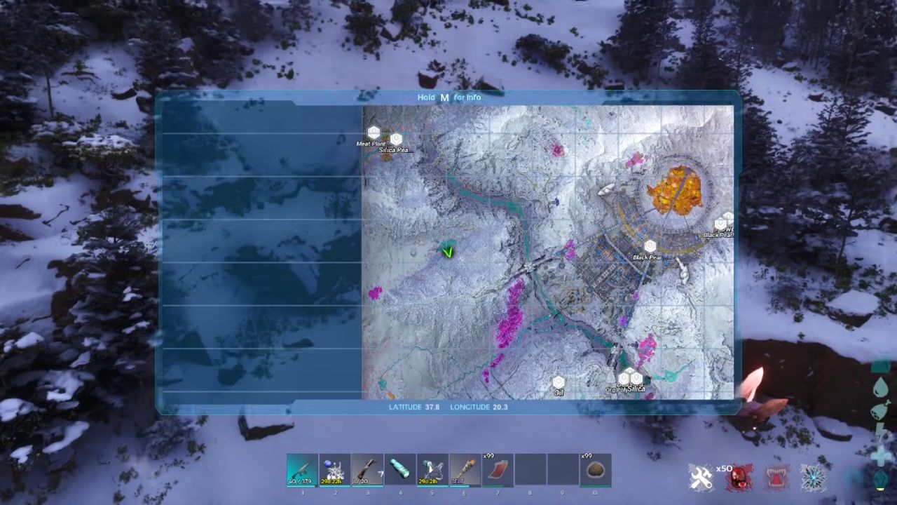 Ark Survival Ascended Guide Find the Large Desmodus Cave at 37.8, 20.3