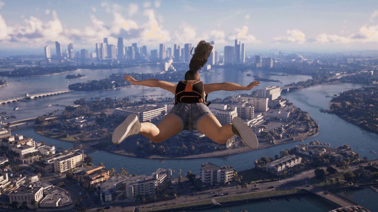 GTA 6 Lucia Sky Diving on Vice City Big Ass
