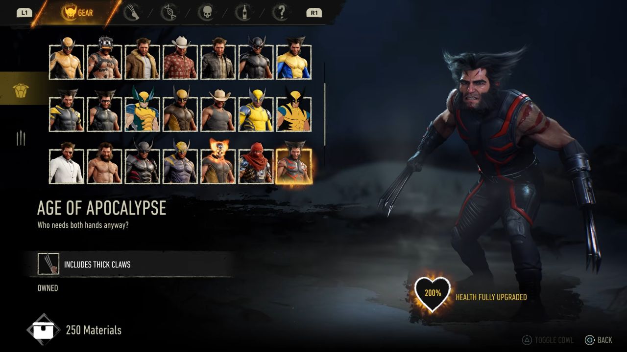 Marvels Wolverine Age of Apocalypse suit