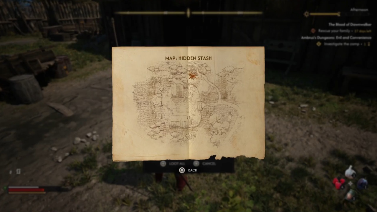 The blood of dawn walker hidden stash map
