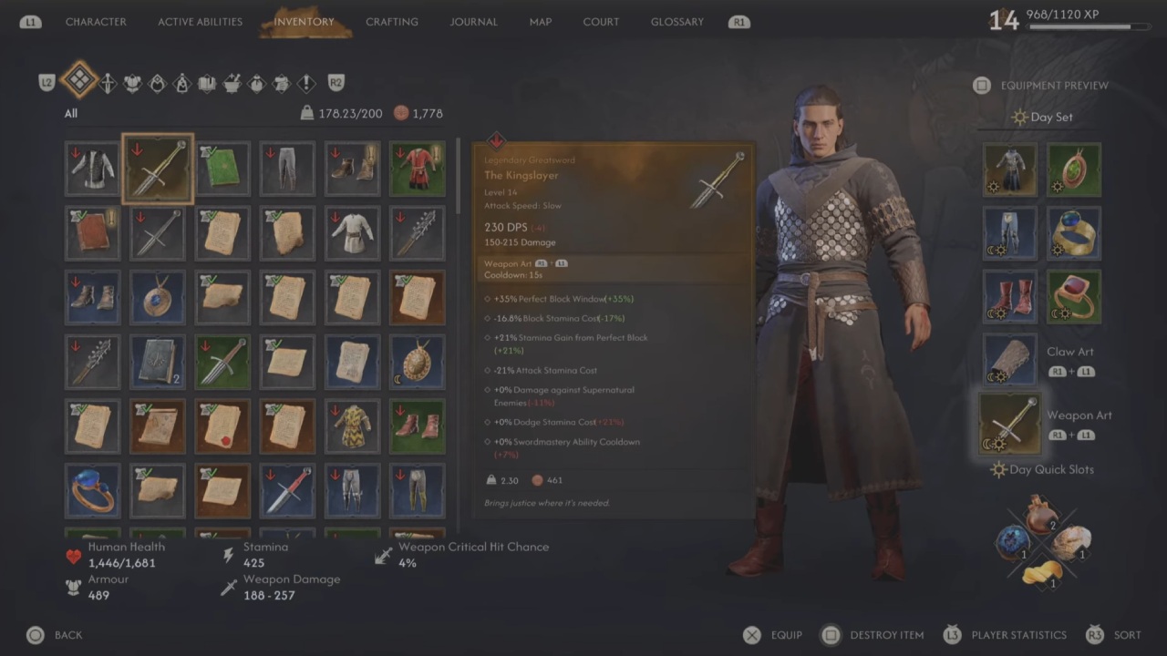 The blood of dawn walker Kingslayer sword