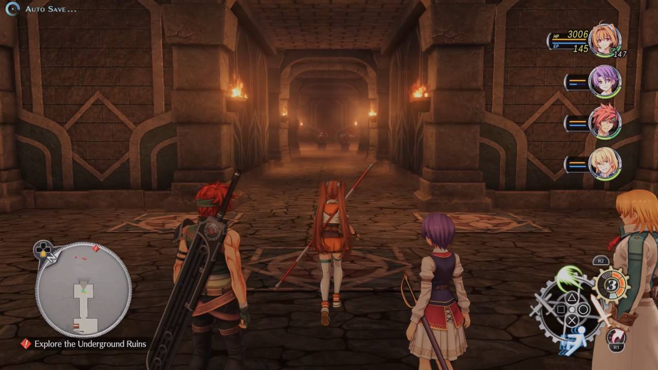 Trails in the Sky 2nd Chapter Dungeon Gameplay Full Party