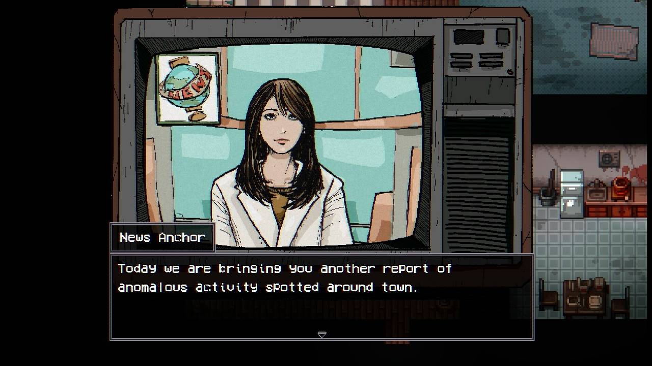 Welcome to Elderfield news anchor reporting anomalous activity in town