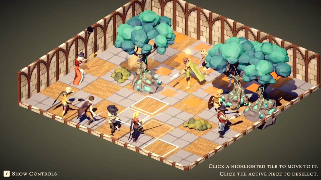 Pieces of the Kingdom chess pieces fighting on grid
