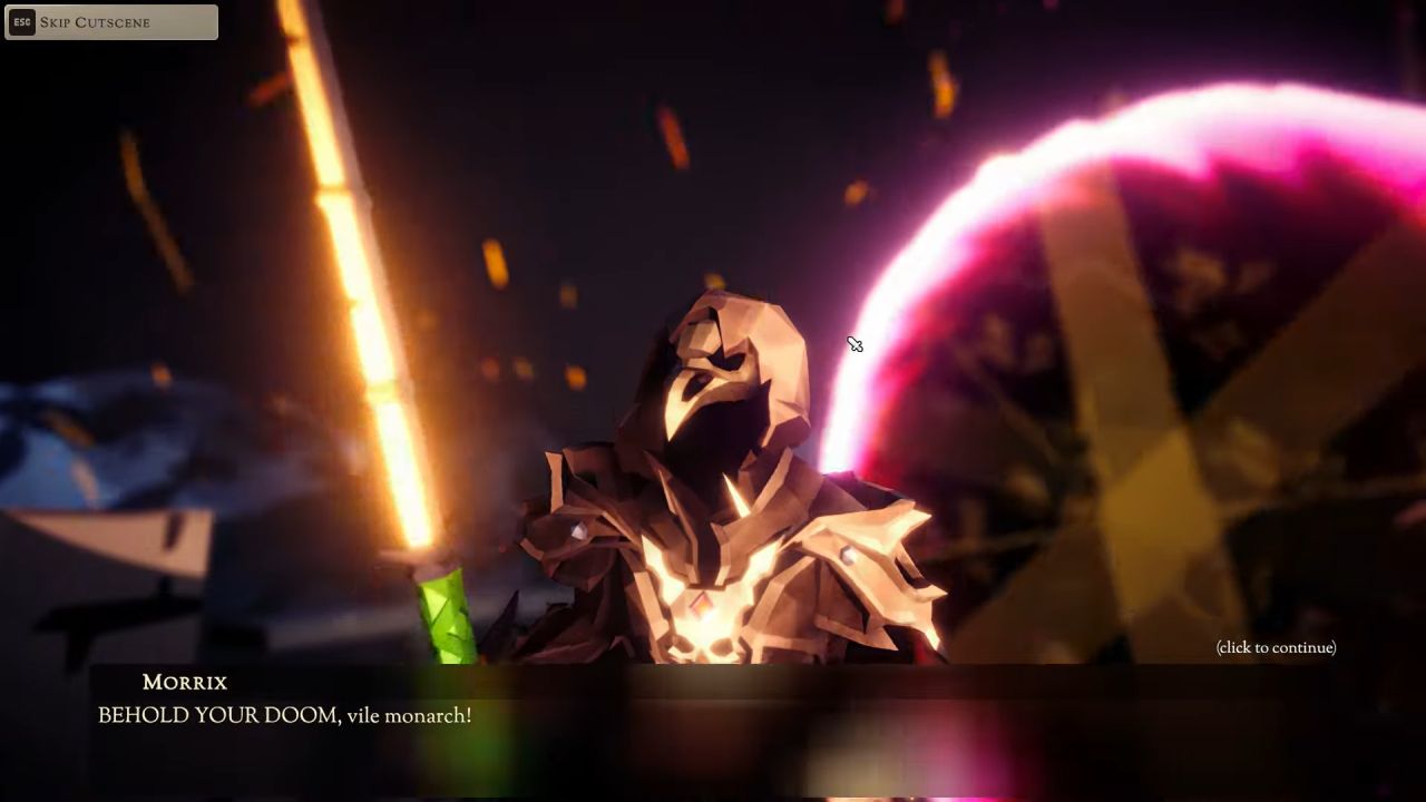 Pieces of the Kingdom Morrix wielding a glowing sword