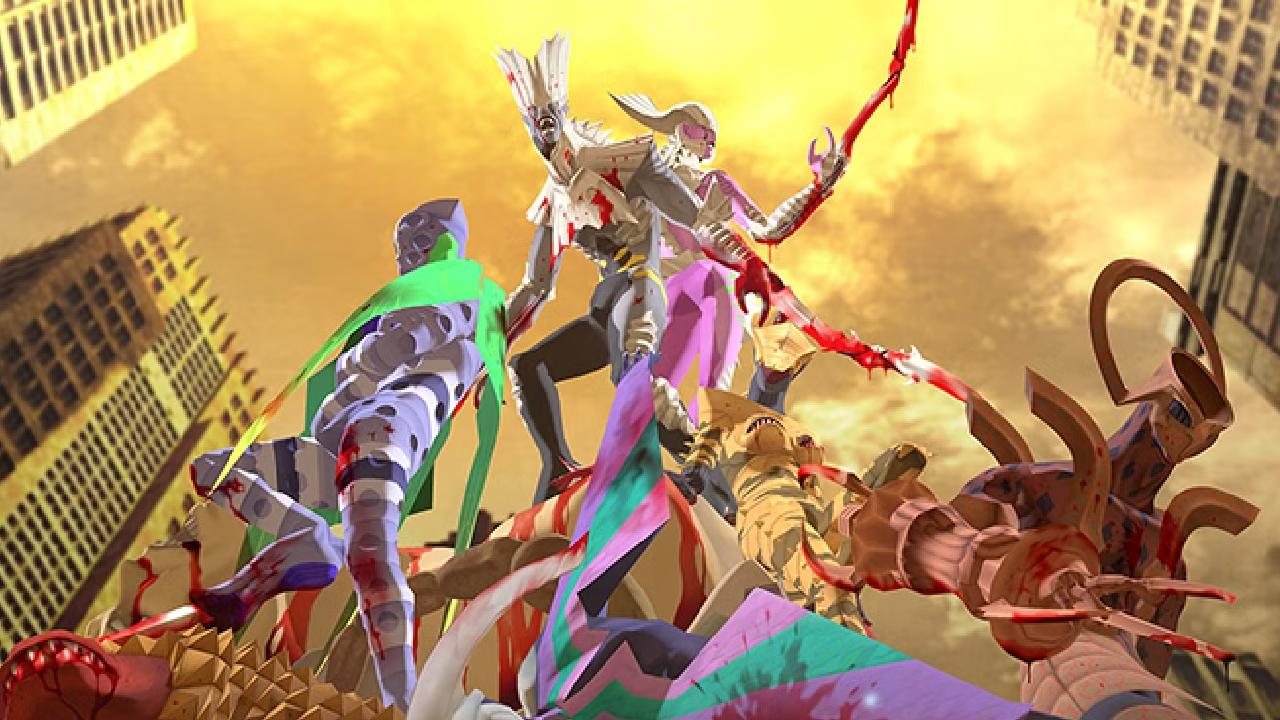 Shin Megami Tensei: Digital Devil Saga 2 characters standing among buildings
