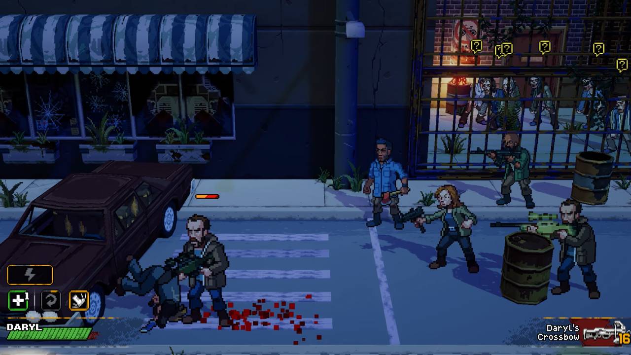 The Walking Dead: Streets of Survival Daryl Holding of the horde of Zombies