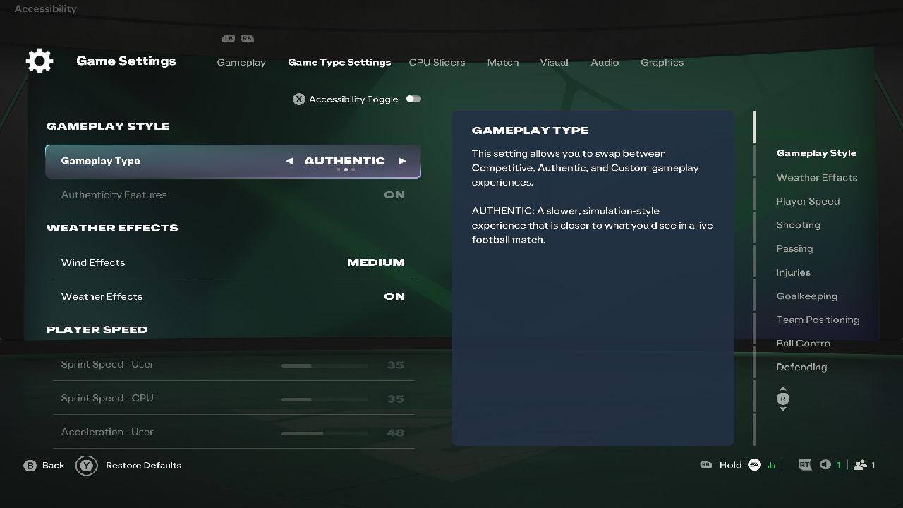 FC 27 Gameplay Type