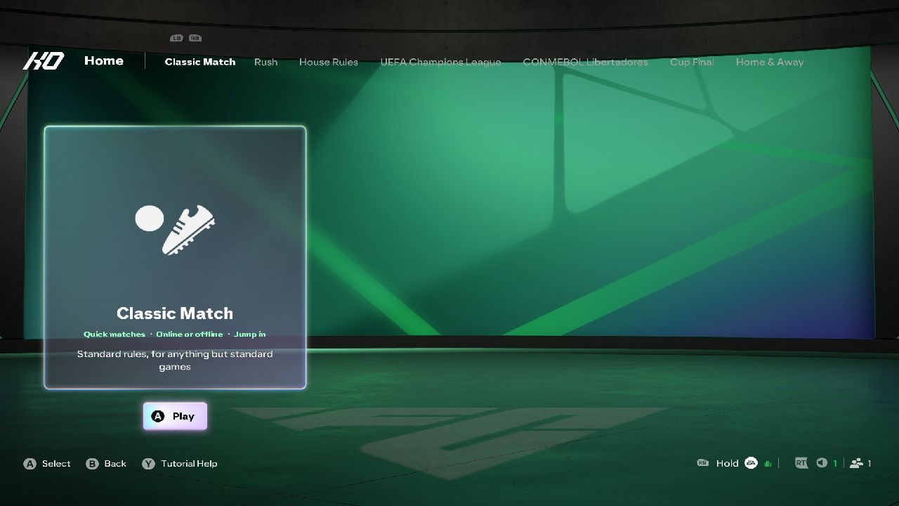 FC 27 Classic match menu