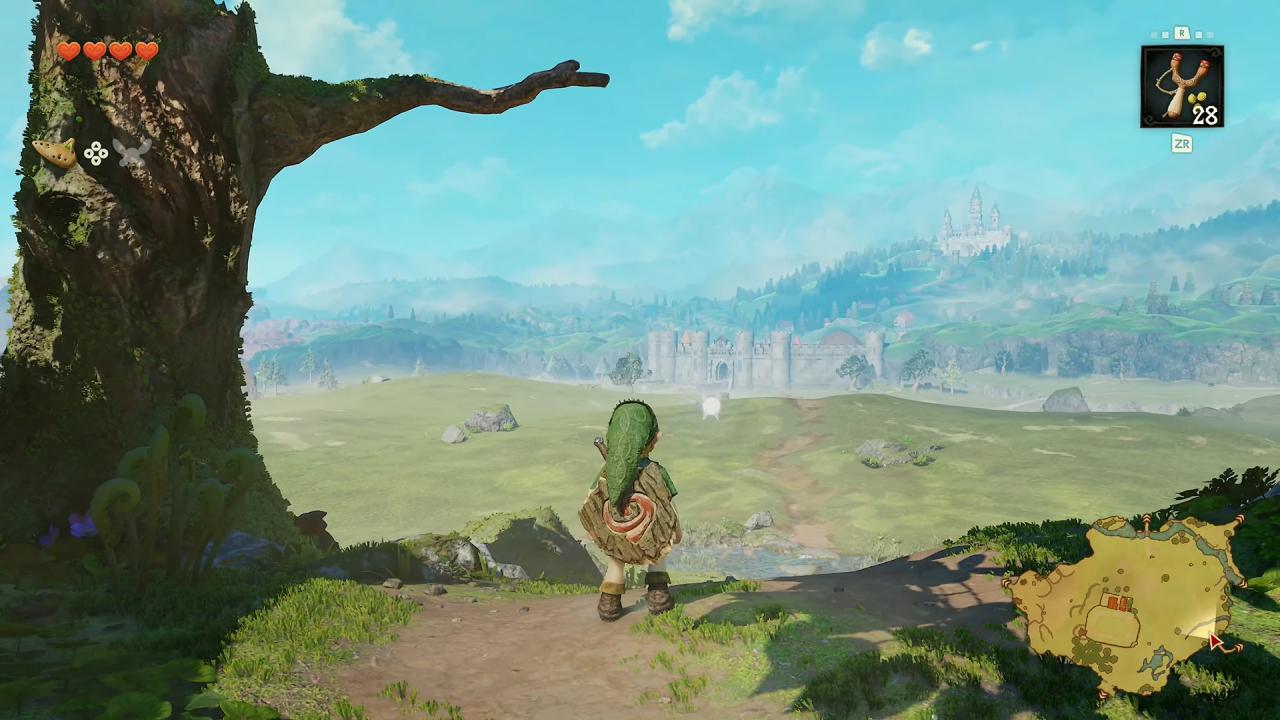 The Legend of Zelda: Ocarina of Time Remake Link looks over Hyrule Castle
