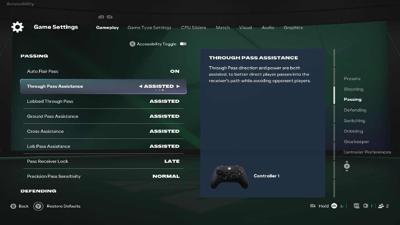 FC 27 Gameplay Settings
