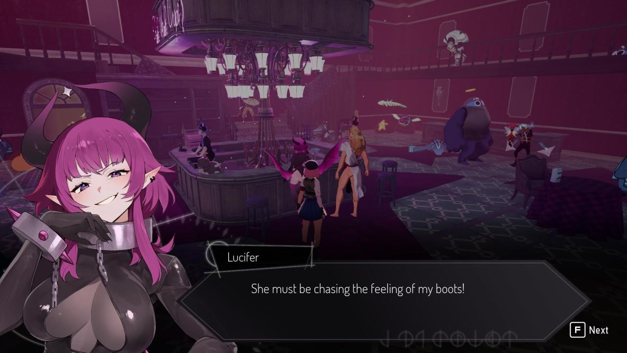 Kernel Hearts Big Boobs Lucifer girl speaking in bar
