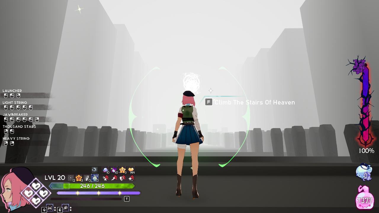 Kernel Hearts Female Protagonist with Pink Hair and Sexy Short Skirt