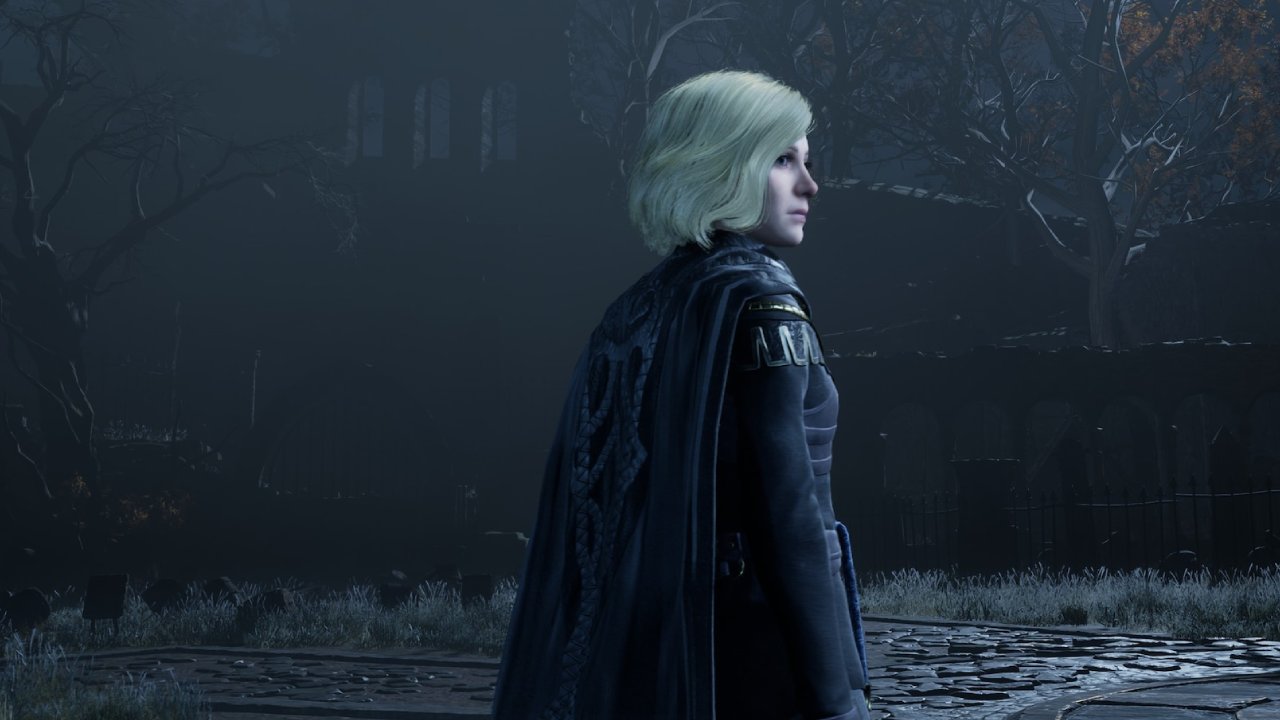 Hogwarts Legacy 2 female haracter wearing Dark Arts Robe