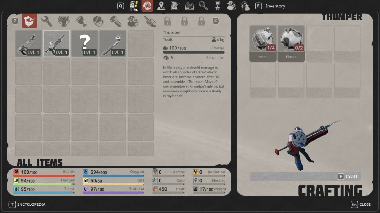 Breathedge 2 Craft and Equip the Thumper