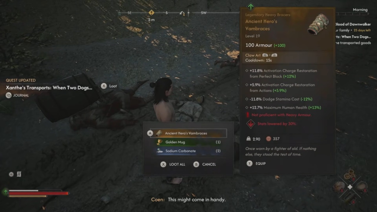 The blood of dawn walker ancient heros vambracers location