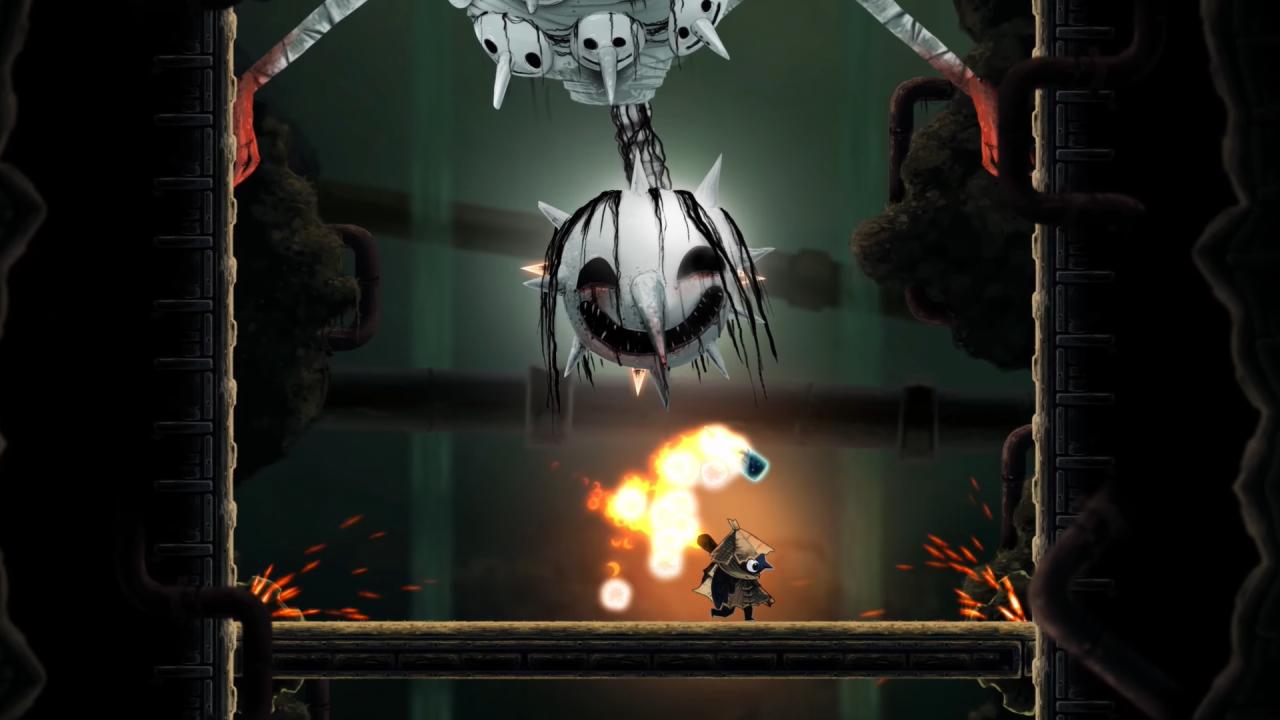 Well Dweller Glimmer fighting spiked boss