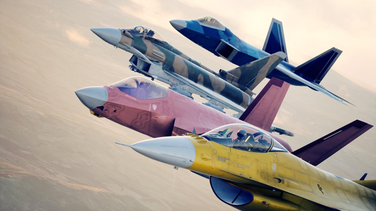 Ace Combat 8 Wings of Theve jets flying formation