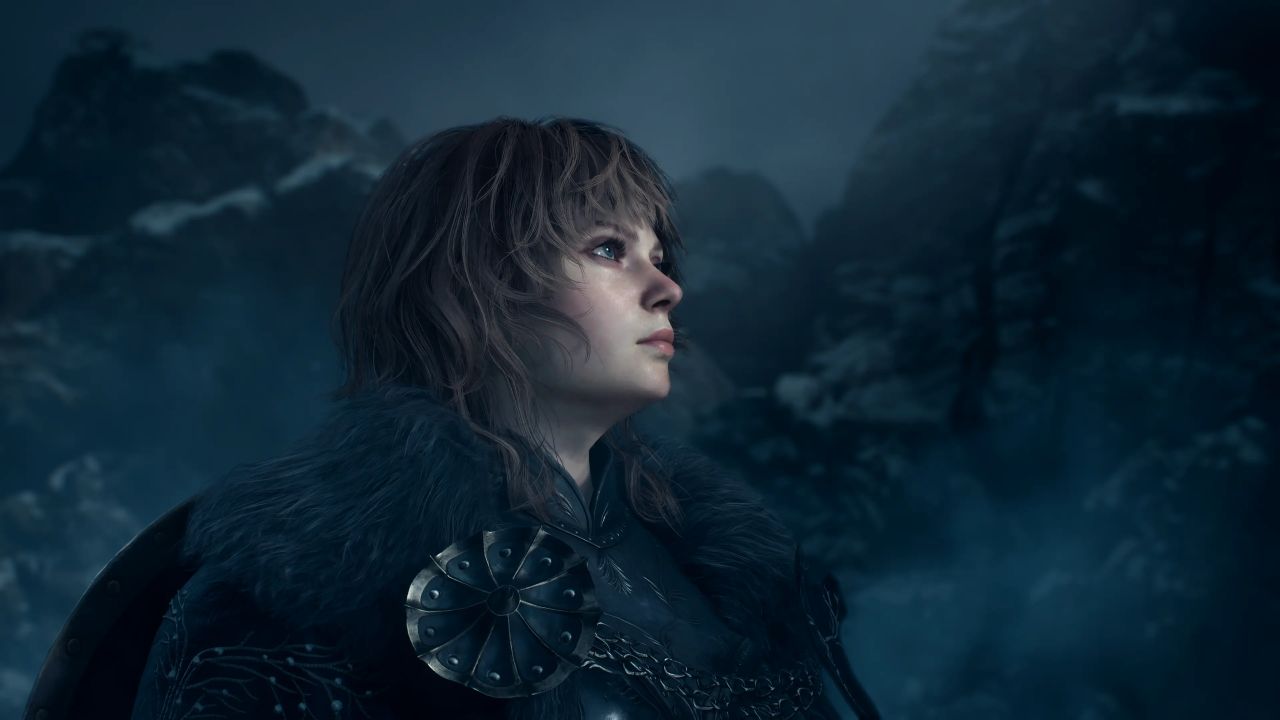 Dragon's Dogma 2 Dark Arisen Eir looking upward calmly