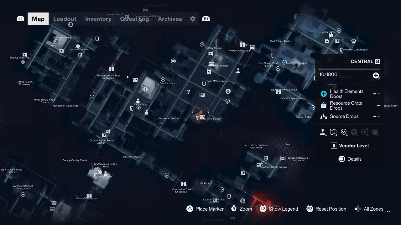 CONTROL Resonant Central Area Hideout Location