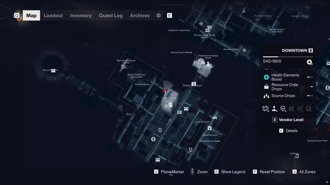 CONTROL Resonant Downtown Area Hideout Location