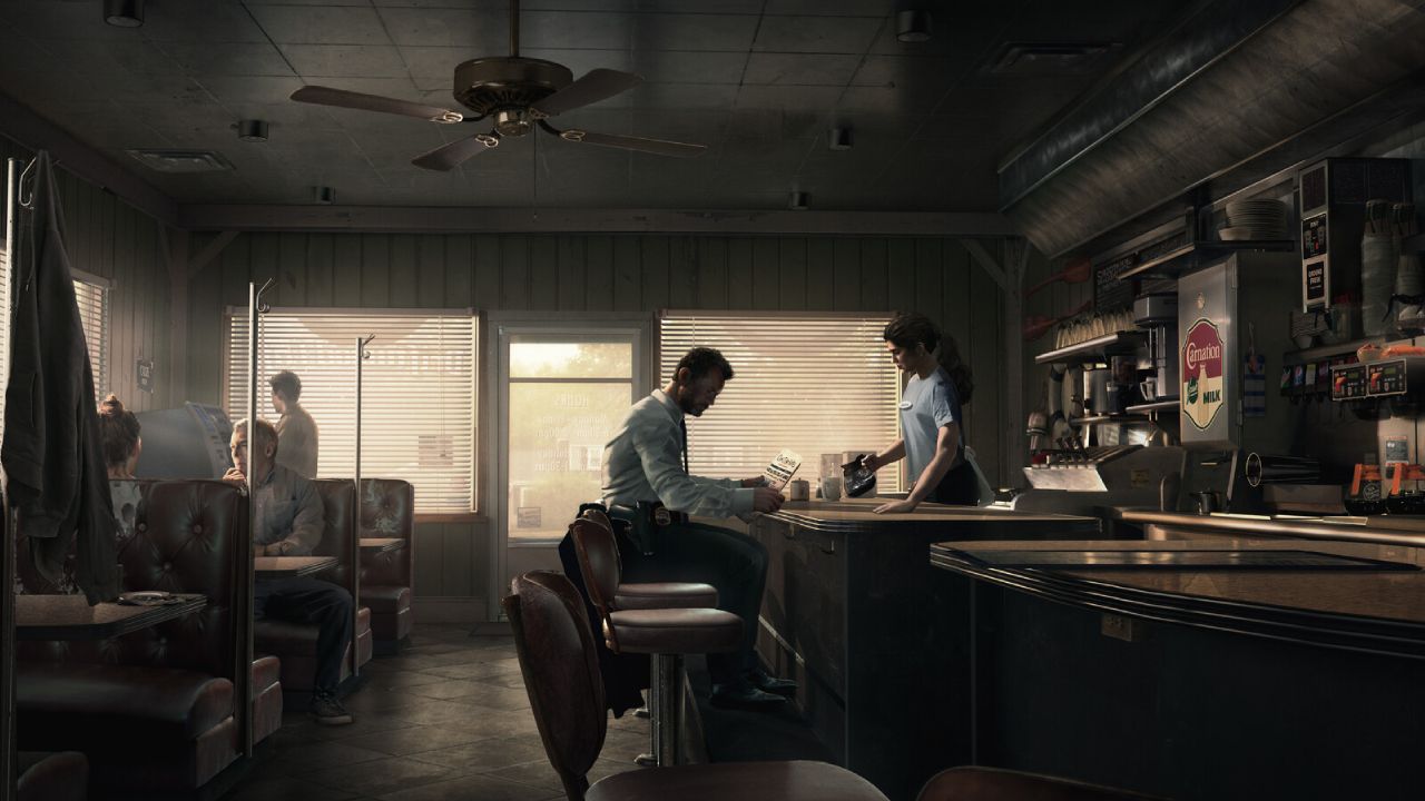 L.A. Noire 2 Protagonist sitting at the counter in the cafe 