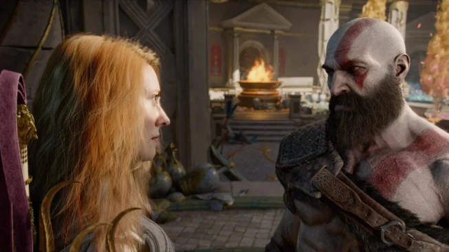 God of War Kratos and Laufey Staring at each other 