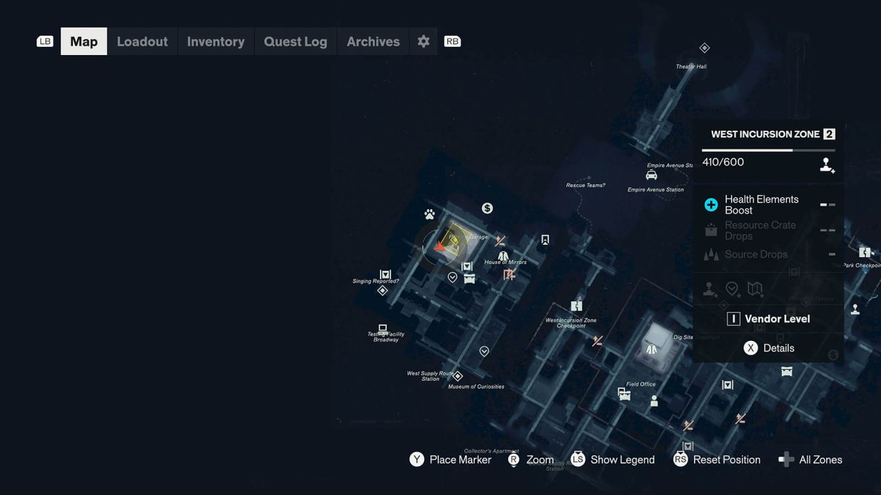 CONTROL Resonant West incursion Zone Fault Location