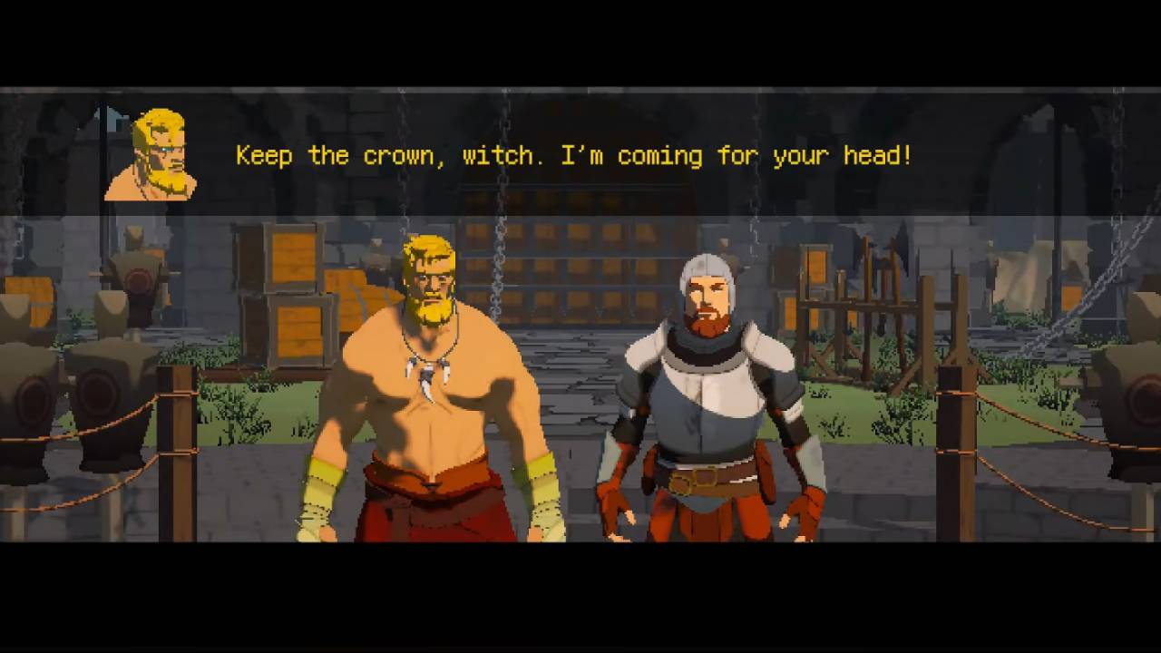 Blades & Battles Arthur and Lancelot at the Intro Cutscene
