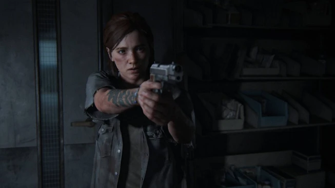 The Last of Us II Female Protagonist holding a gun
