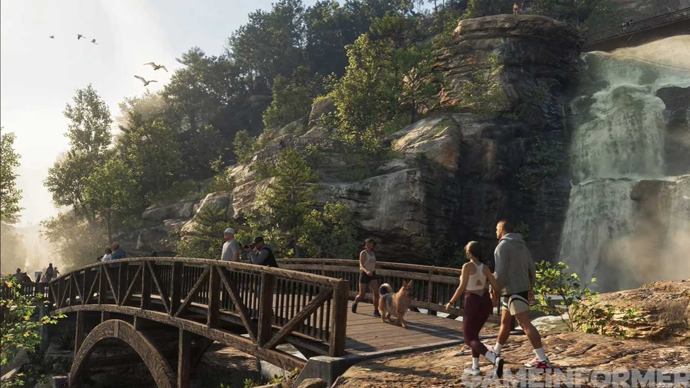 GTA 6 Jason and Lucia crossing a bridge 