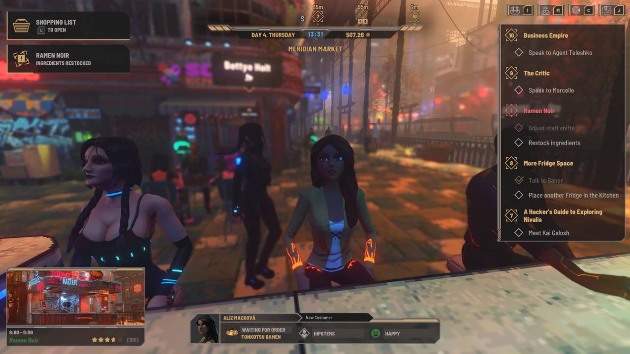 Nivalis Nights looking at a beautiful sexy girl with red hair