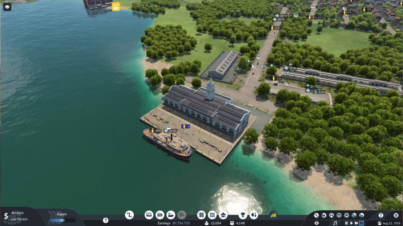 Transport Fever 3 Shipping HQ Near Ocean