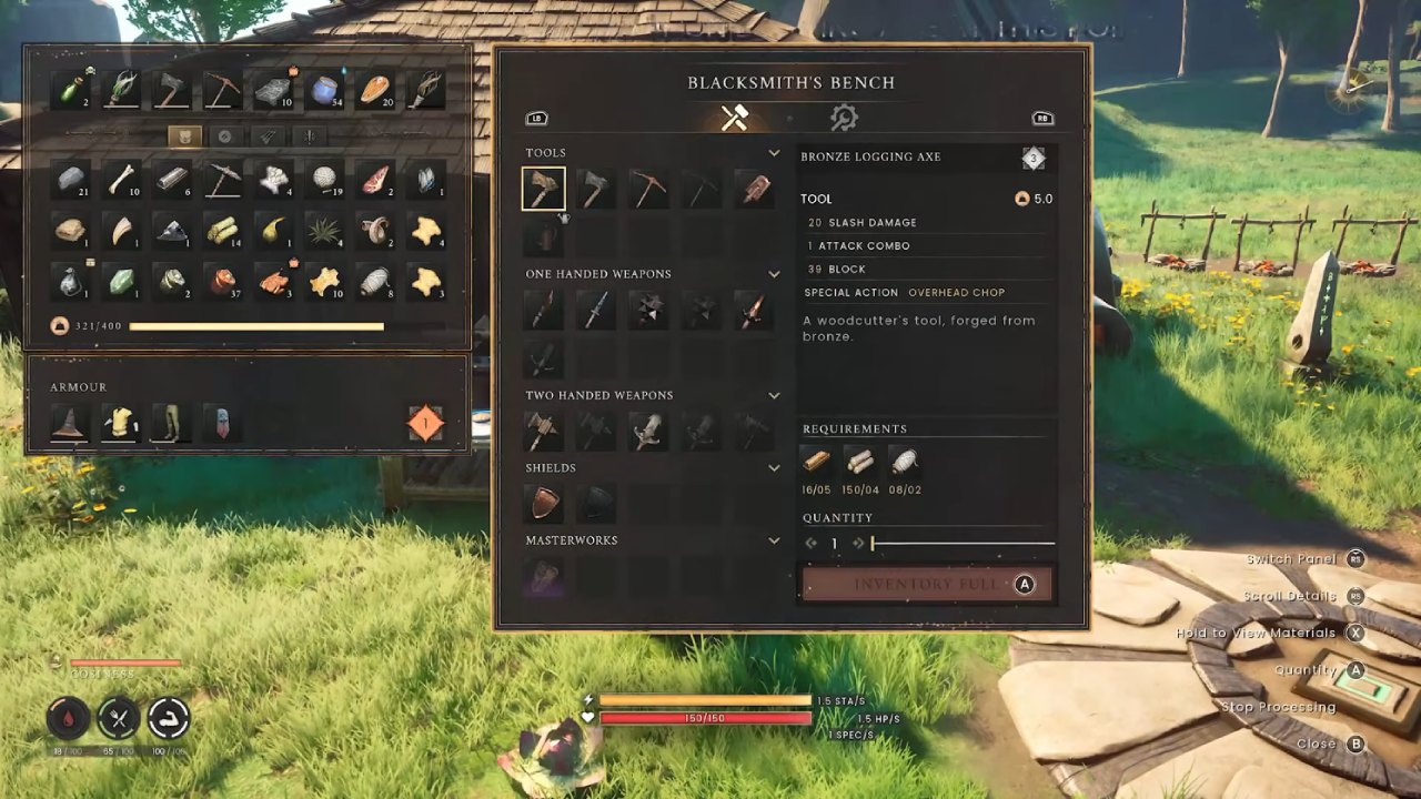 RuneScape Dragonwilds Craft the Iron Logging Ax