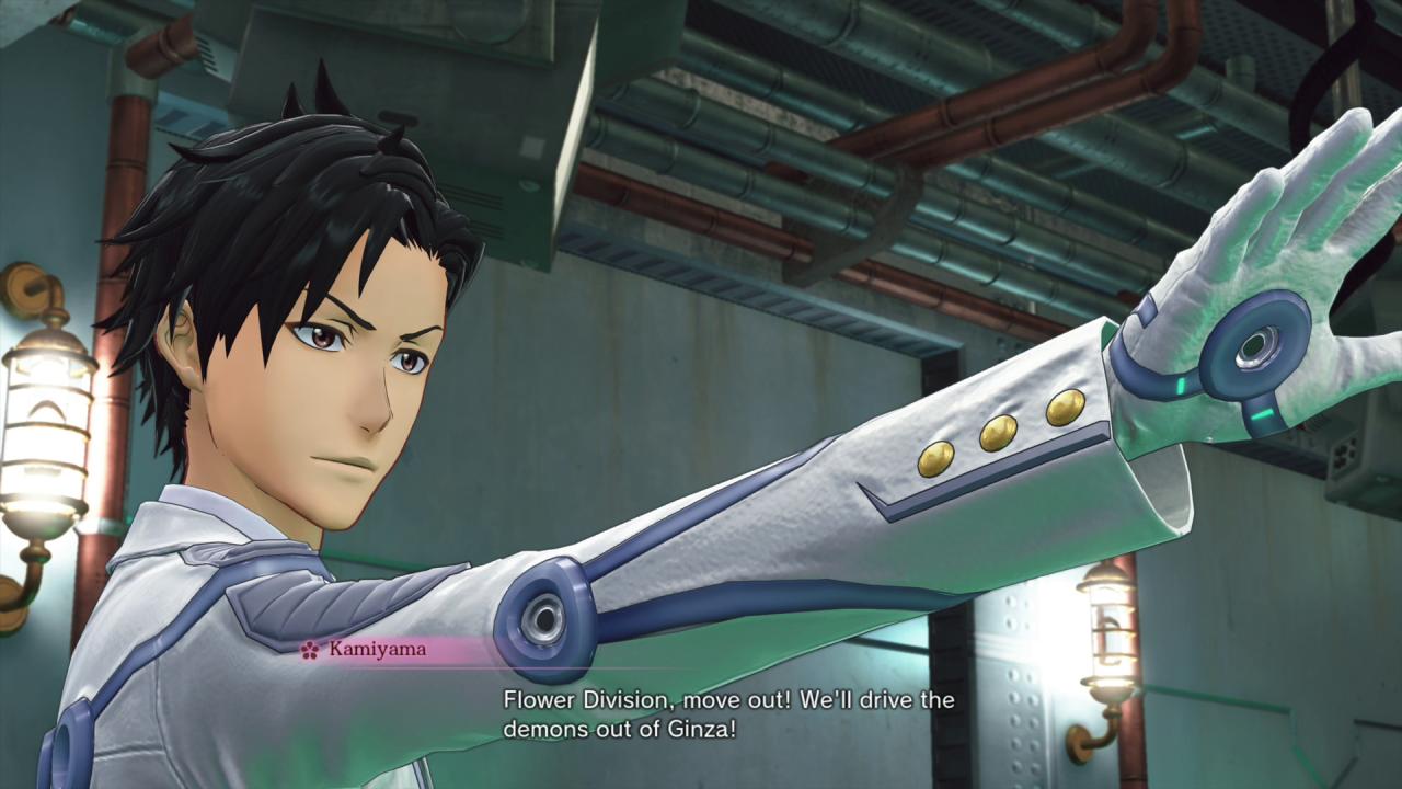 Sakura Wars Kamiyama points his hand forward