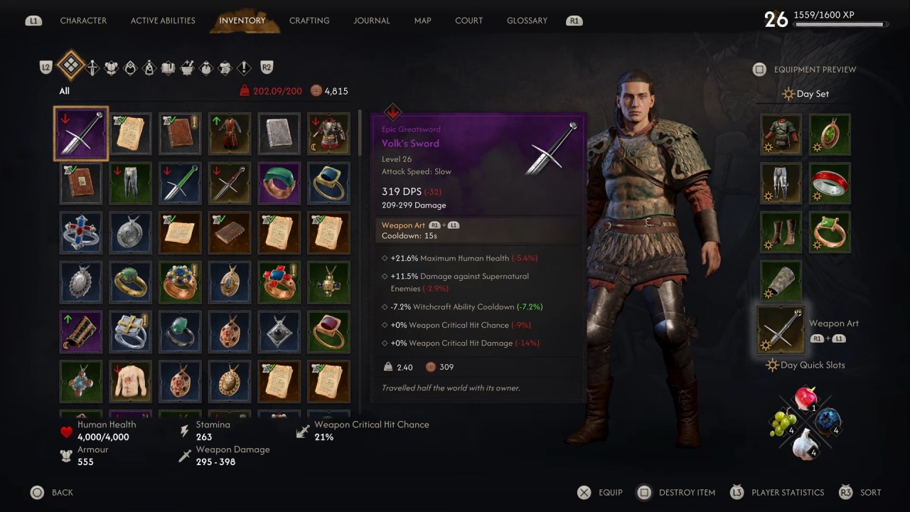 The blood of dawn walker volk sword