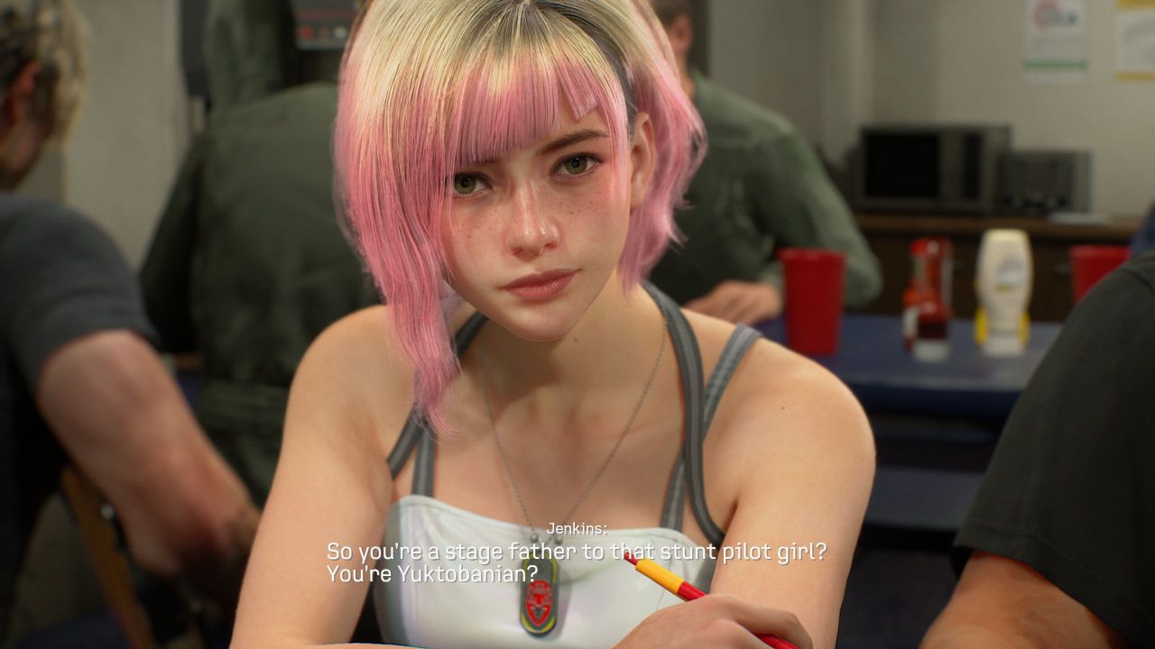 Ace Combat 8: Wings of Theve Pink Hair Hot Girlfriend of the pilot protagonist =