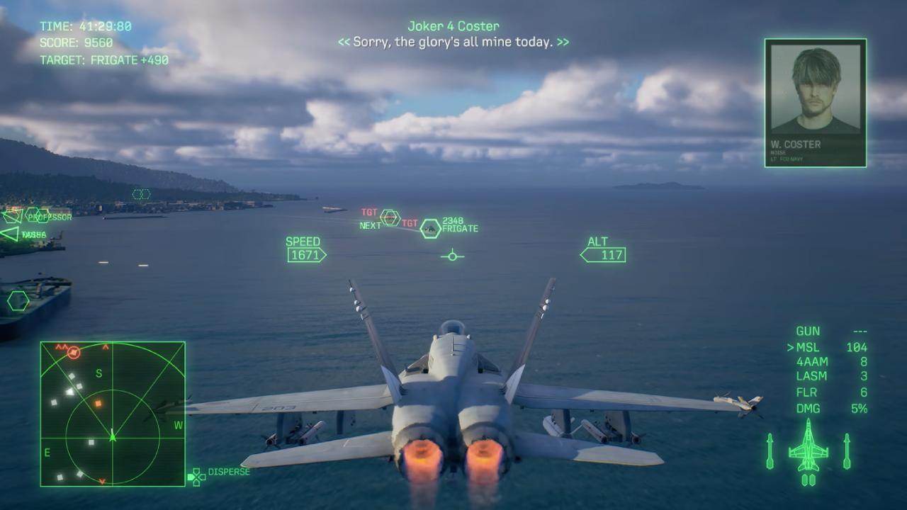 Ace Combat 8: Wings of Theve Flying a F/A-18C Hornet in mission