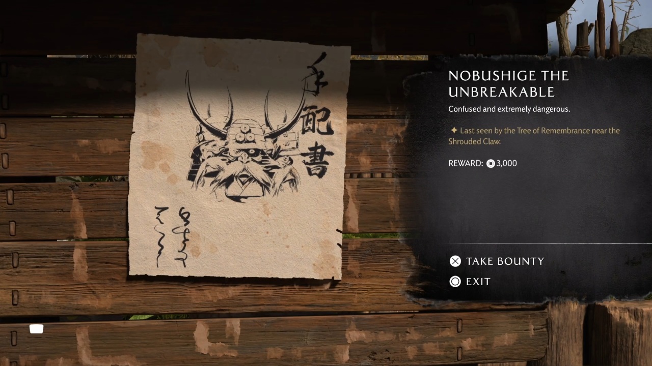 ghost of yotei dlc bounty nobushige