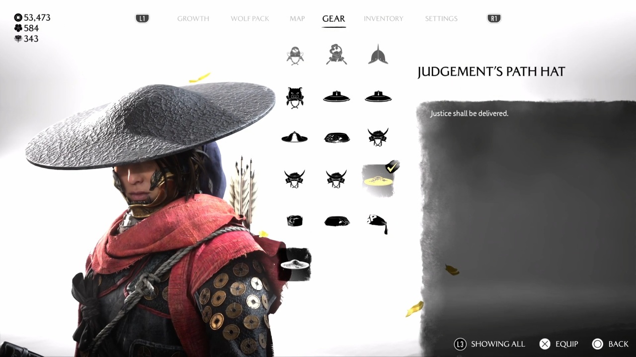 ghost of yotei dlc judgements path hat