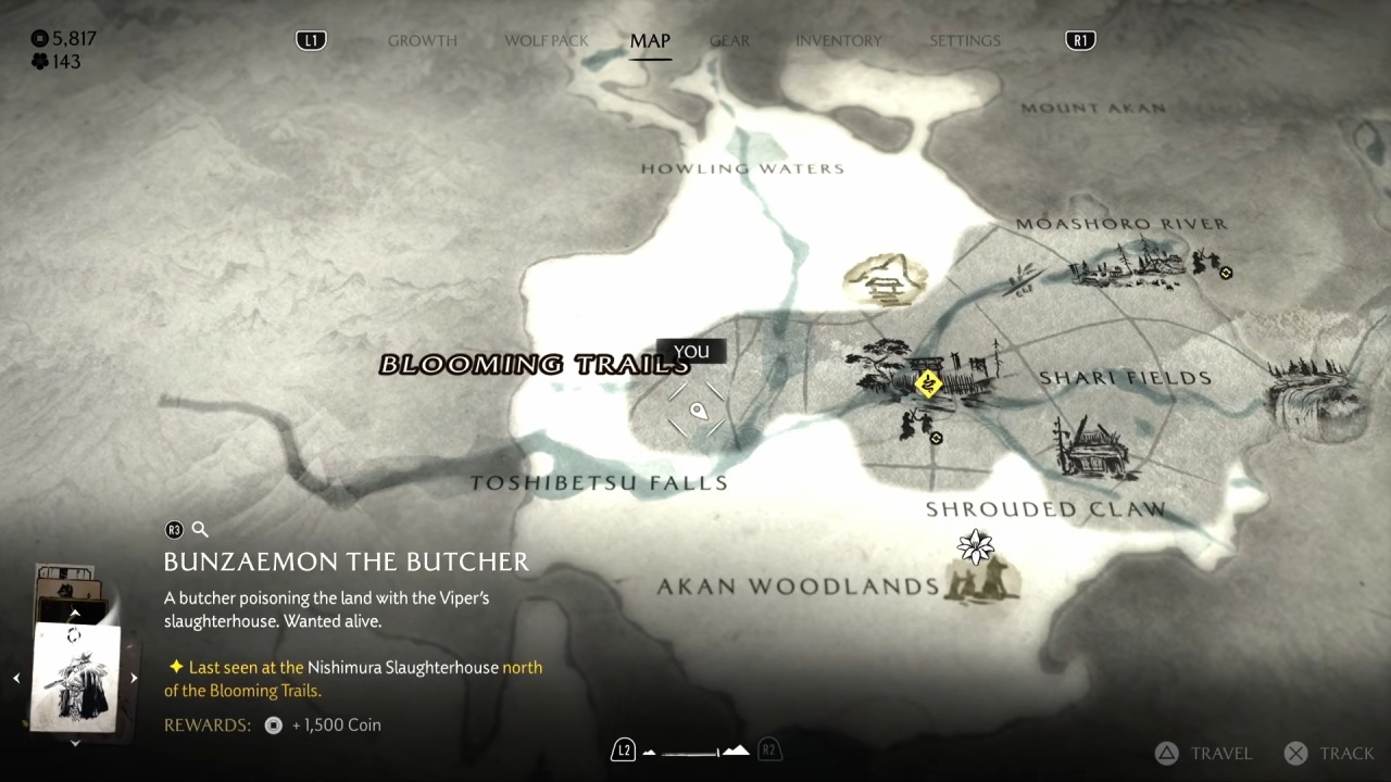 ghost of yotei dlc forest bounty hat map