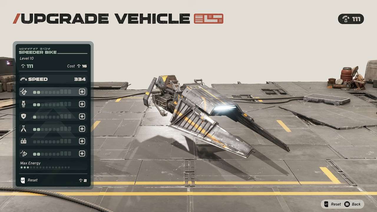 STAR WARS: Galactic Racer Upgrade Menu