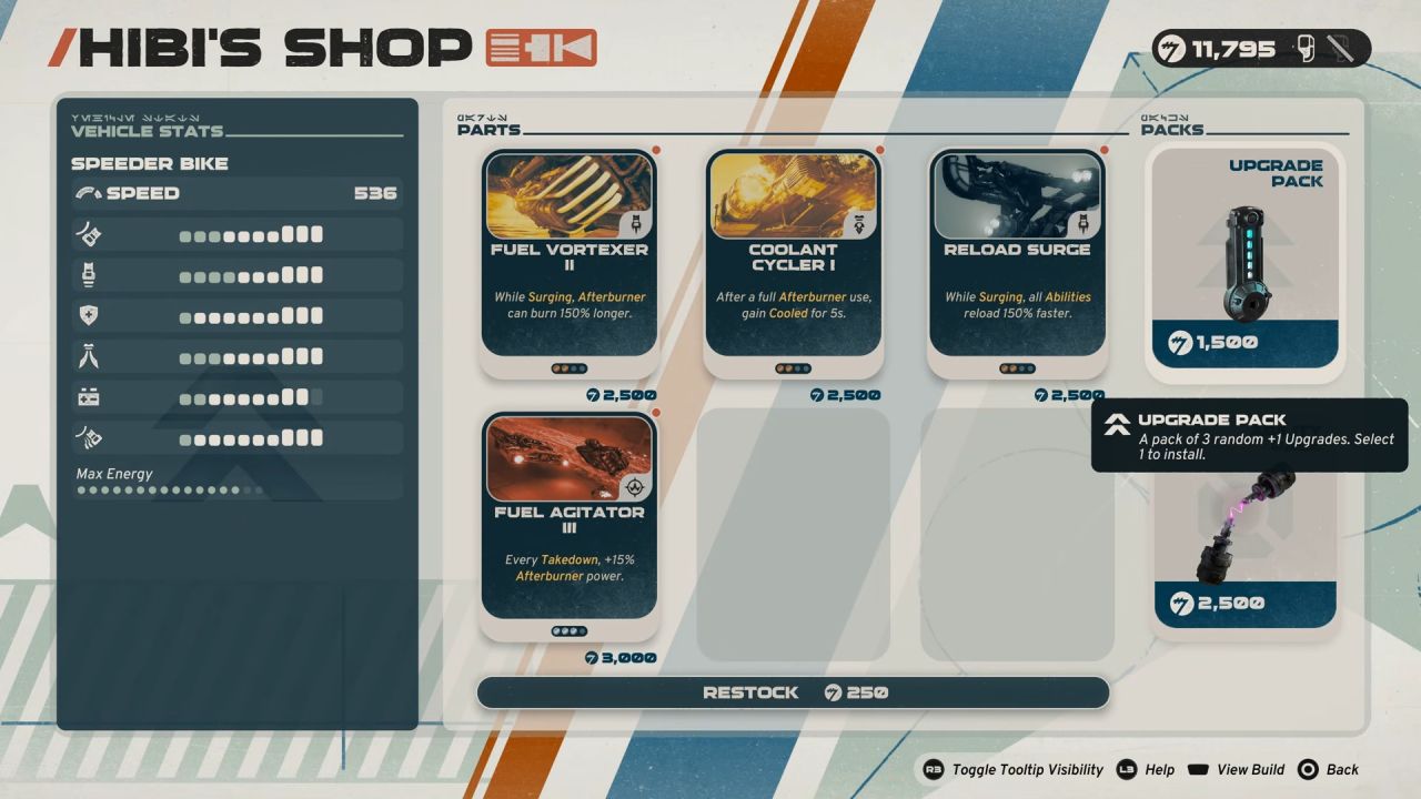 Star Wars: Galactic Racer Recommended Parts